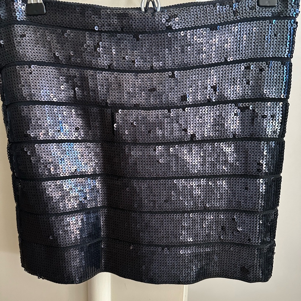 New Costa Blanca Sequin Party Mini Skirt Black Small New With Tags